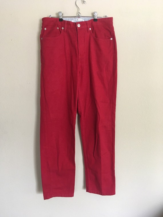 tommy hilfiger red jeans