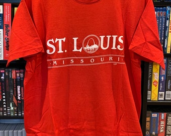 Vintage 90s St. Louis Missouri Travel Tourist T-Shirt - Size Large