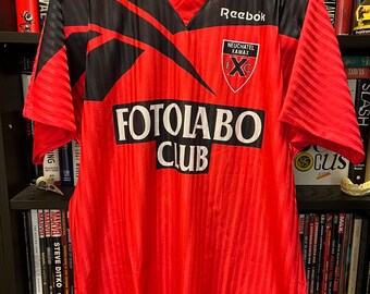 Vintage zeldzame 1993 Reebok Neuchatel Xamax Zwitsers Zwitserland voetbal thuisshirt - XL