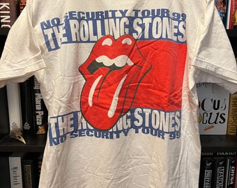 Vintage 1999 The Rolling Stones No Security Tour Presented by Tommy Hilfiger Concert Rock band T-Shirt - Large