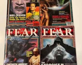 Bundle of Vintage 90s Rare FEAR Magazine UK Horror Scary Sci-Fi Occult Magazines