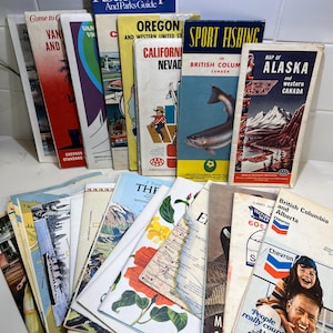 Vintage collectie reisroutekaarten uit de jaren 60/70/80/90 - Canada / VS / Europa / internationaal