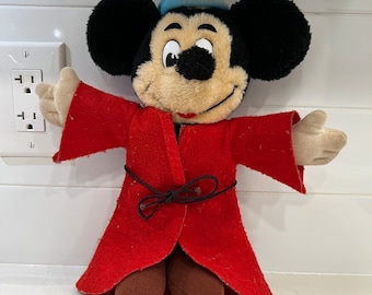 Vintage Disney tovenaar Mickey Mouse Fantasia pluche pop