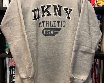 Vintage DKNY Donna Karan New York oversized lang sweatshirt met ronde hals - medium