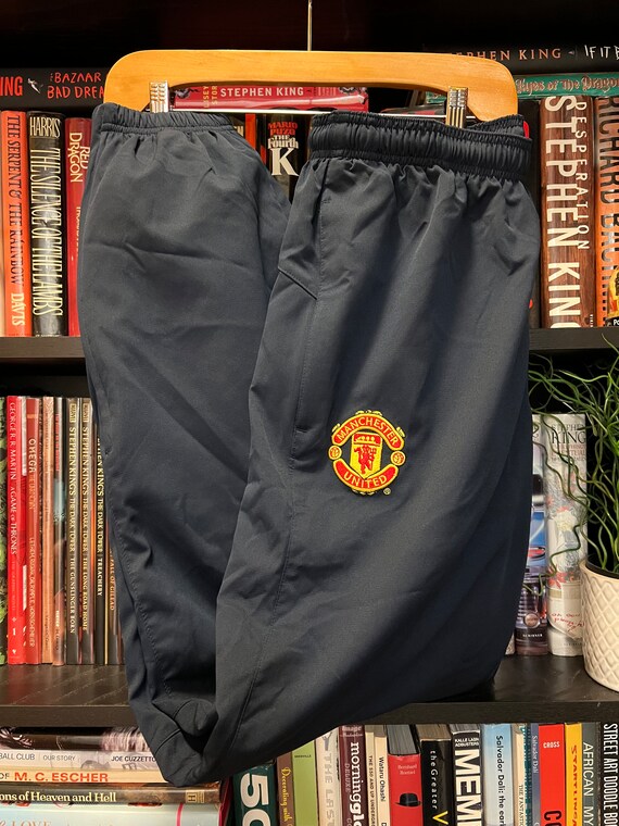 Vintage Nike Manchester United Navy Blue Soccer Track Pants Etsy