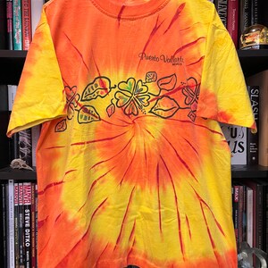 Vintage Tie-Dye Double Sided Puerto Vallarta Mexico Single-Stitch T-Shirt - XL