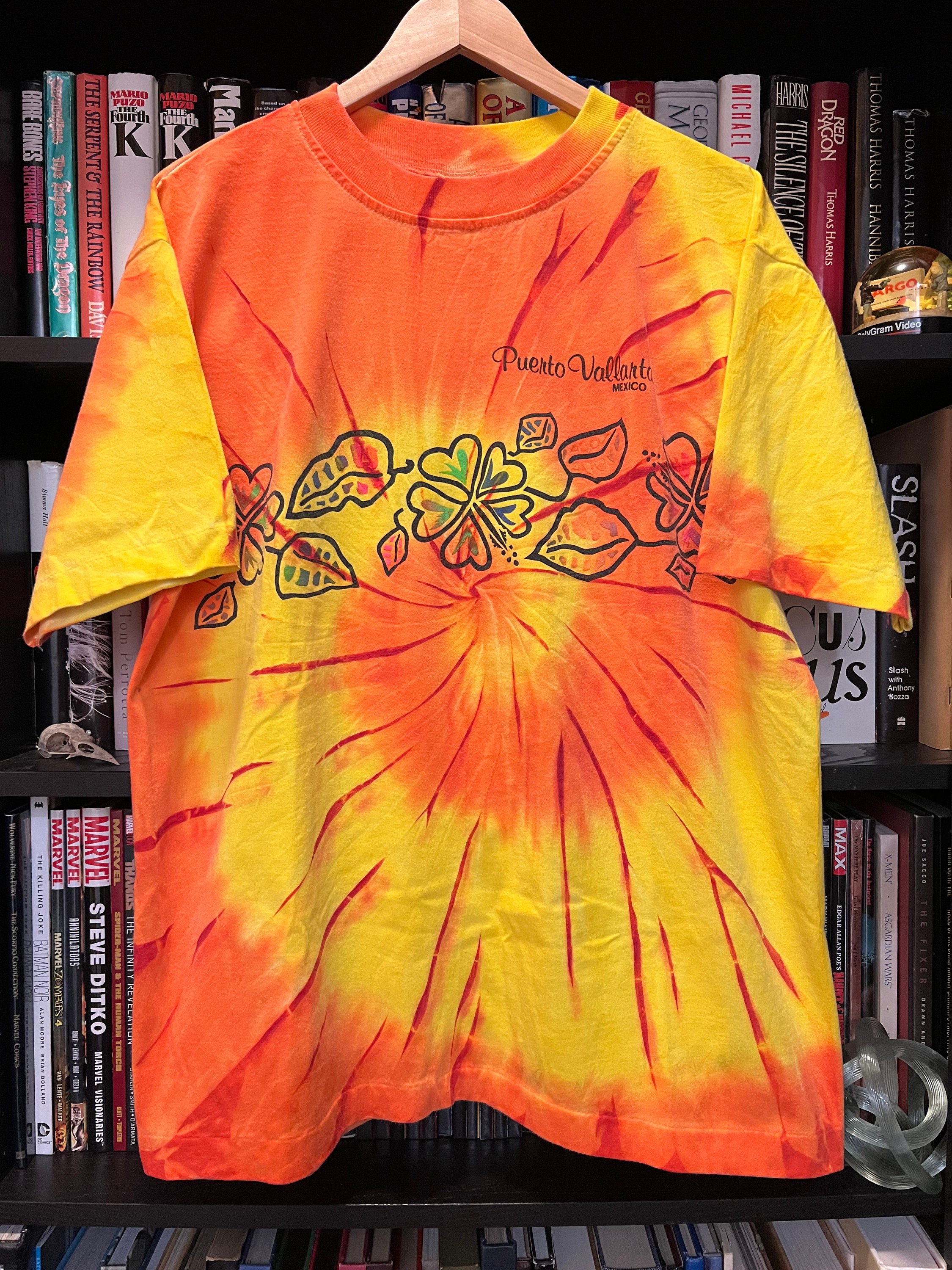 Vintage Tie-Dye Double Sided Puerto Vallarta Mexico Single-Stitch T-Shirt - XL