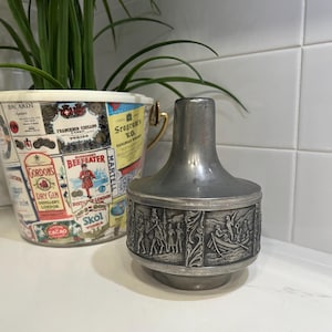 Vintage 1960s Mid-Century Norwegian Design Norsk Tinn Pewter Home Decor Vase