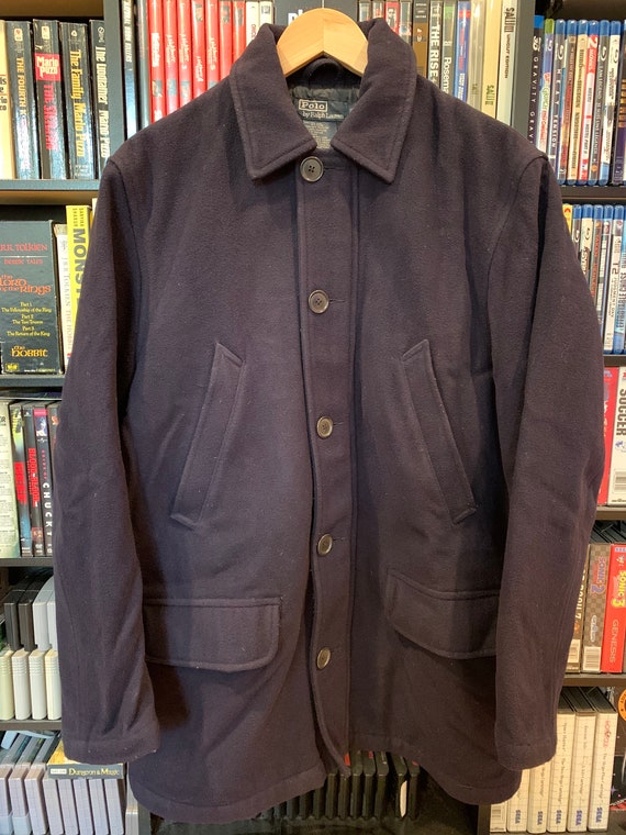 Vintage 90s Polo Ralph Lauren Navy Blue Winter Coa
