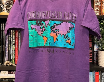Vintage 1994 Commonwealth Games Victoria Purple T-Shirt - S/M