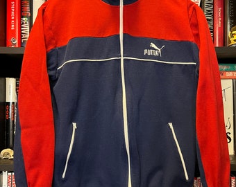 Vintage 80s Puma Zip-up Navy Blue / Red Jacket - Women's Small