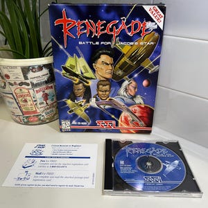 Vintage 1997 Renegade: Battle for Jacob&#39;s Star CD-ROM Sci-Fi Fantasy Big Box PC Video Game