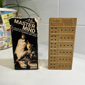 Vintage 1970s Mini Master Mind Game by Parker – With Box & Pegs