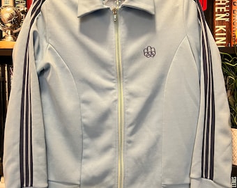 Vintage Adidas 1976 Montreal Olympics Baby Blue Zip-up Flare Tracksuit - Women's S/M