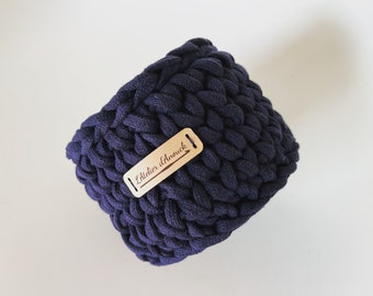 Mini panière au crochet Bleu Marine