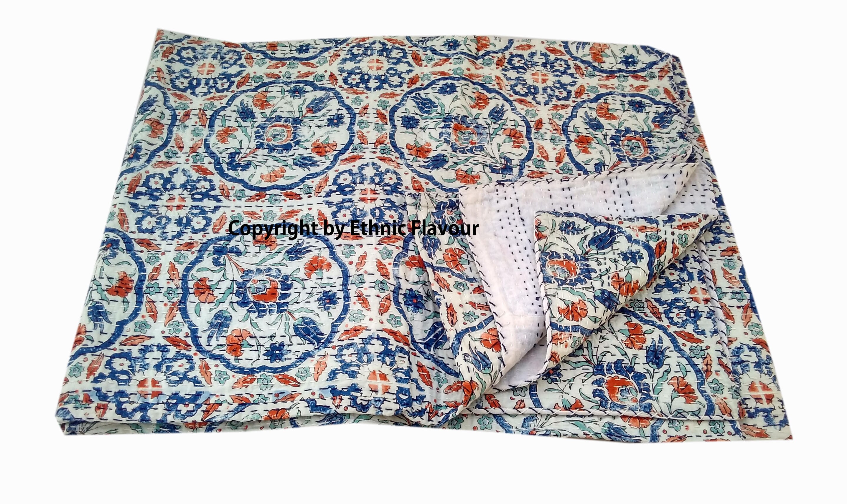 Traditional Style Unique Kantha Quilt Handmade Hand Stich Etsy