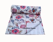 Blanket,Queen size,Twin size,King size quilt blanket patchwork Handblock Kantha Quilt Handmade hand block,throw,Bed cover Bedspread,bedsheet