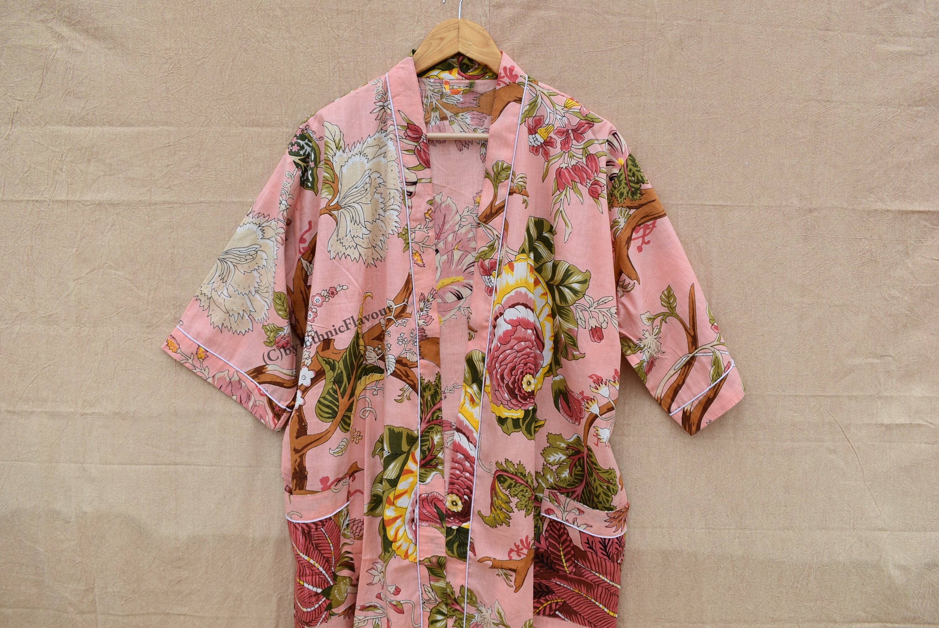 Boho Cotton Kimono Robe Turkish Cotton Kimono Bathrobespa - Etsy