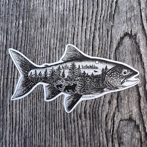Boundary Waters Trout | Vinyl Sticker | BWCA | Minnesota | Wilderness | Outdoors | Durable | Weatherproof | Nature | Matte Finish | Fishing