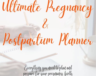 Planificateur de grossesse / Journal de grossesse / Planificateur de grossesse et post-partum / Planificateur de grossesse imprimable / Planification prénatale / Guide prénatal