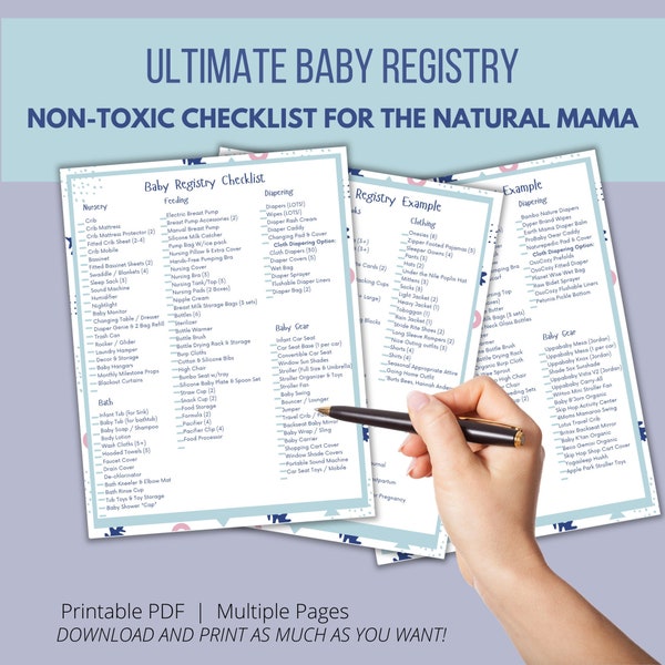 Ultimate Non-Toxic Baby Registry Checklist/Baby Registry Checklist/Natural Baby Products/Newborn Checklist/Pregnancy Planner/Prenatal Guide
