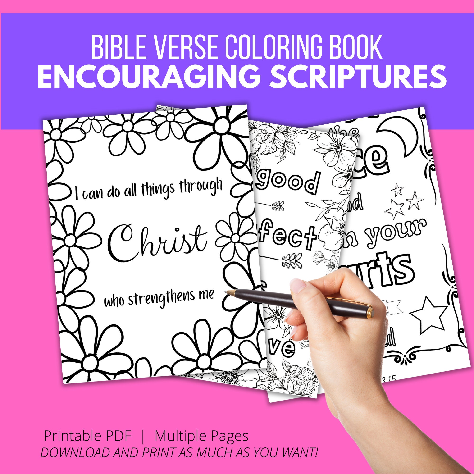 Bible Verse Coloring Pages, Scripture Coloring Pages, Spiritual ...