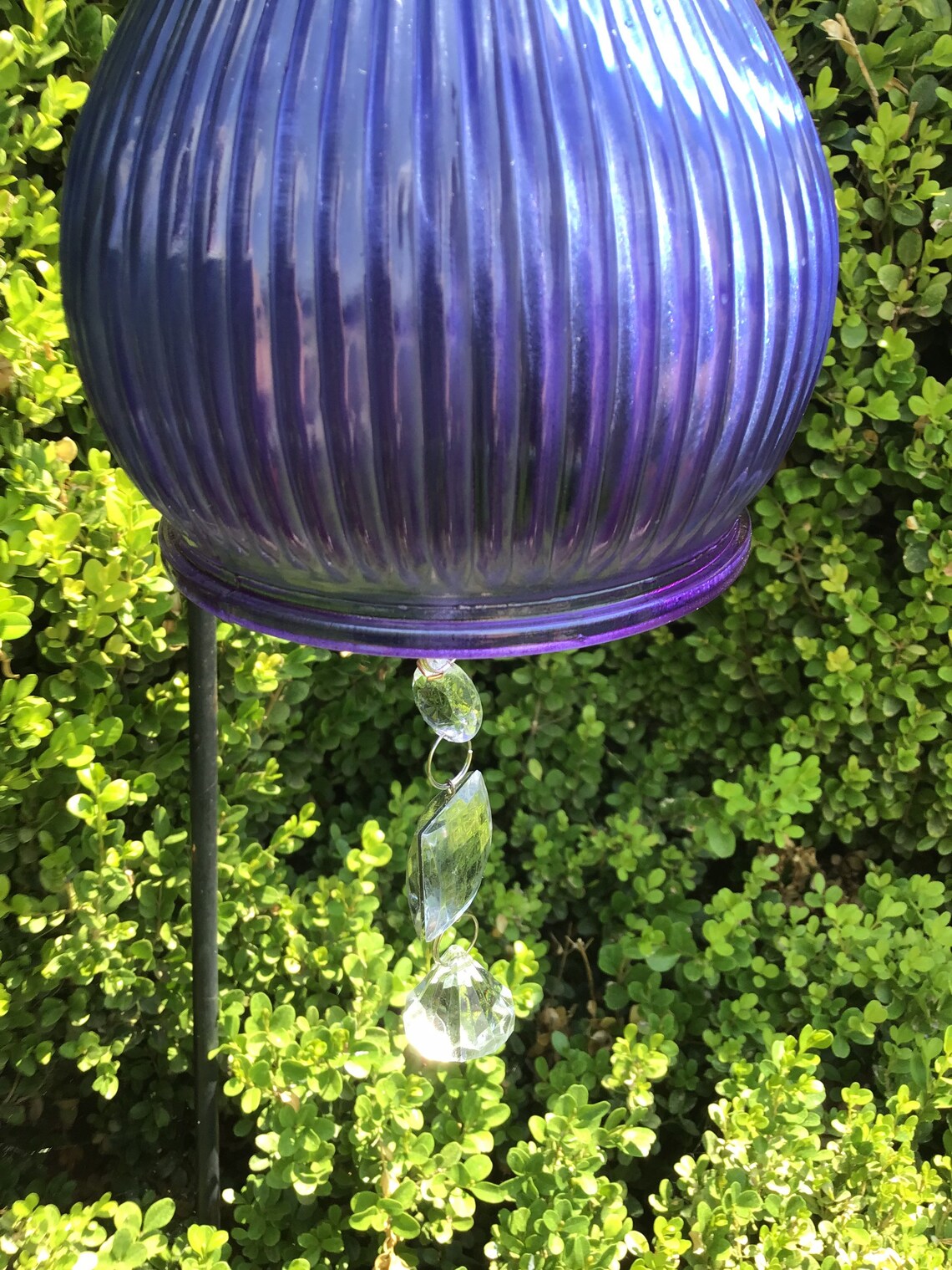 Repurposed glass fan globes make beautiful solar garden globes Etsy