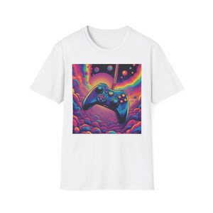 Colorful Gamer T-Shirt, Unisex Softstyle Tee, Rainbow Video Game Shirt, Gift for Gamers, Casual Gaming Fashion, Perfect for Birthdays