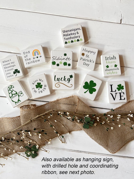 St. Patrick's Day Mini Wood Signs, St. Patrick's Day Tiered Tray Decor,  Rustic St. Patrick's Day Mini Signs, Irish Decor, Irish Mini Signs 