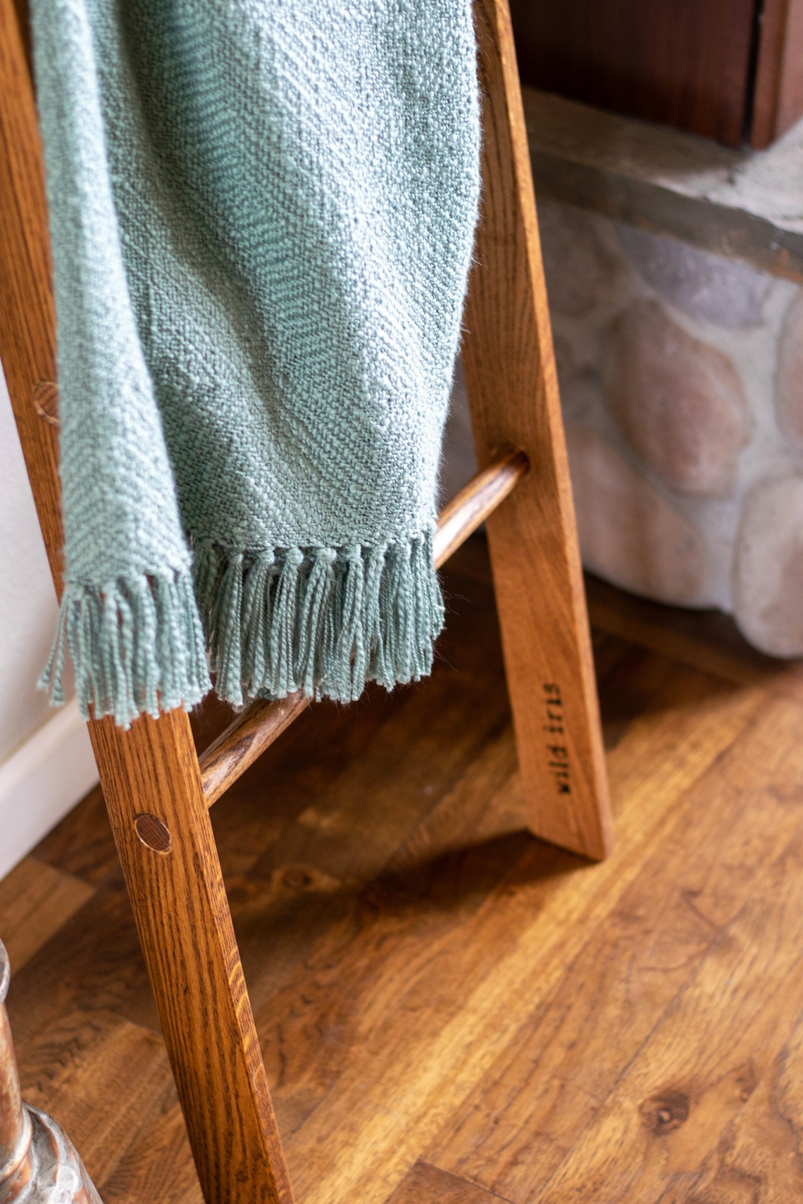 Escalera de manta de roble macizo de 70 estante de | Etsy