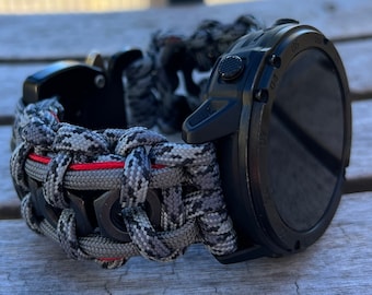 Paracord Watch Band for Garmin Watch 20mm, 22mm, and 26mm (watch not included.