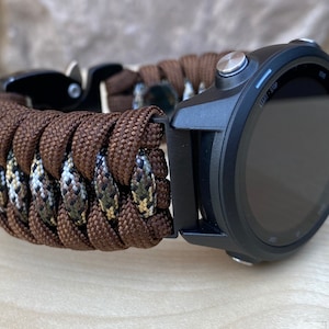 Personalized Paracord Watch Band for Garmin Forerunner 55, 230, 235, 245/Music, 255, 265, 630, 645, 735XT, 745 (watch not included).