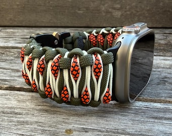 Personalized Paracord Watch Band for Apple Watch Series 1-11, Ultra, Ultra 2, Ultra 3, and SE (watch not included).