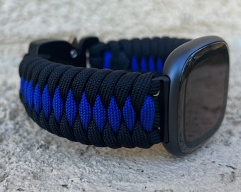Handmade Nylon Paracord Watch Band for Fitbit Versa & Sense