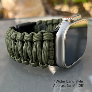 Personalized Paracord Watch Band for Apple Watch Series 1, 2, 3, 4, 5, 6, 7, 8, 9, 10, Ultra, Ultra 2, and SE (watch not included)