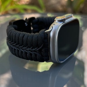 Personalized Paracord Watch Band for Apple Watch Series 1, 2, 3, 4, 5, 6, 7, 8, 9, Ultra, Ultra 2, and SE (watch not included)