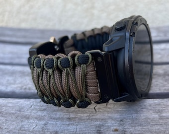 Correa de reloj Paracord para reloj Garmin de 20 mm, 22 mm y 26 mm (reloj no incluido).