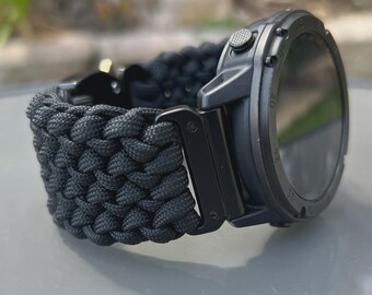 Paracord Watch Band for Garmin 18mm, 20mm, 22mm Quick Release, Approach, D2, Forerunner, Descent, Venu, Vivo (watch not included).
