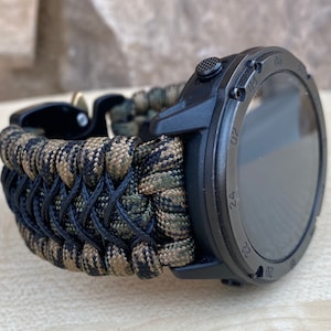 Paracord Watch Band for Garmin Watch 20mm, 22mm, and 26mm (watch not included.