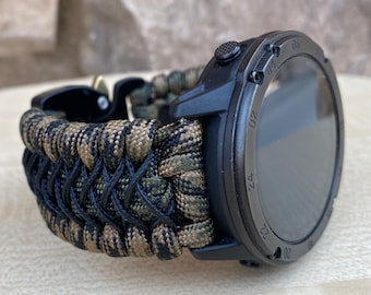 Correa de reloj Paracord para reloj Garmin de 20 mm, 22 mm y 26 mm (reloj no incluido).