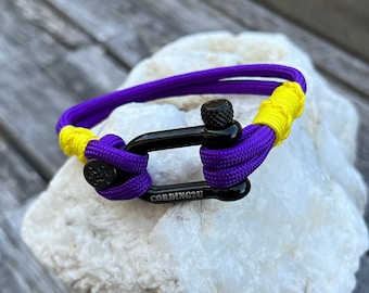 Paracord Nautical Bracelet, Stainless Steel Shackle, Military Style
