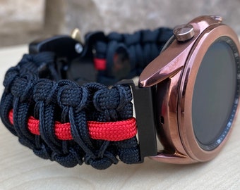Cinturino in paracord personalizzato per Samsung Galaxy Watch (orologio non incluso).
