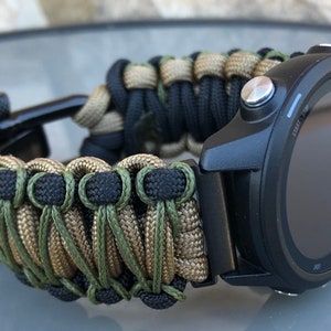 Personalized Paracord Watch Band for Garmin Forerunner 55, 230, 235, 245/Music, 255, 265, 630, 645, 735XT, 745 (watch not included).