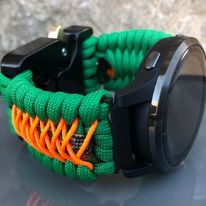 Personalized Paracord Watch Band for Garmin Approach, D2 Air, D2 X10, Vivoactive 3, Vivoactive 4, Vivoactive 5 (watch not included).