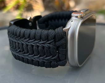 Personalized Paracord Watch Band for Apple Watch Series 1-11, Ultra, Ultra 2, Ultra 3, and SE (watch not included).