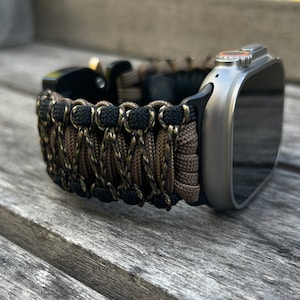 Gepersonaliseerde paracord-horlogeband voor Apple Watch Series 1, 2, 3, 4, 5, 6, 7, 8, 9, 10, Ultra, Ultra 2 en SE (horloge niet inbegrepen)
