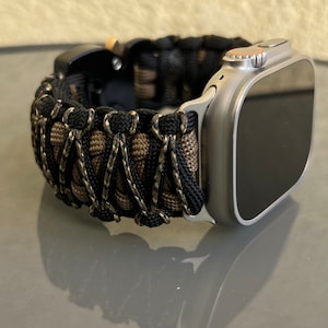 Personalized Paracord Watch Band for Apple Watch Series 1, 2, 3, 4, 5, 6, 7, 8, 9, Ultra, Ultra 2, and SE (watch not included)