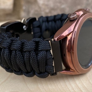 Personalized Paracord Watch band compatible with Samsung Galaxy Watch Ultra, Galaxy Watch 3, 4, 5, 6, 7 and 8 (watch not included).