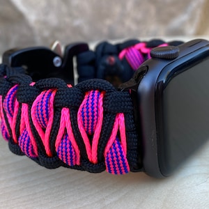 Personalized Paracord Watch Band for Apple Watch Series 1, 2, 3, 4, 5, 6, 7, 8, 9, 10, Ultra, Ultra 2, and SE (watch not included)