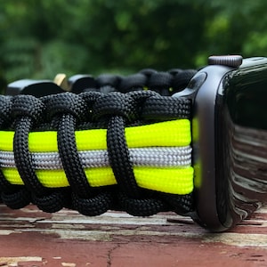 Gepersonaliseerde paracord-horlogeband voor Apple Watch Series 1, 2, 3, 4, 5, 6, 7, 8, 9, 10, Ultra, Ultra 2 en SE (horloge niet inbegrepen)